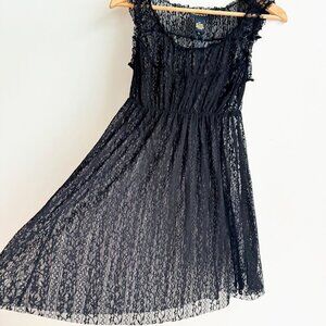 Vintage Request Black Lace Babydoll Chemise Top S NWT